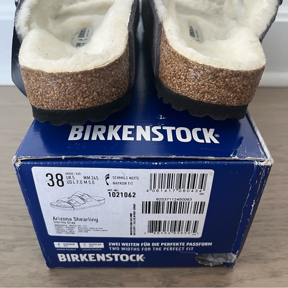 BIRKENSTOCK Arizona Shearling Stormy Gray Narrow Fit 38 - Picture 6 of 6